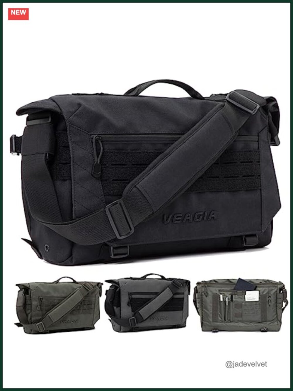 Tactical Messenger Bag 17 Inch Laptop Briefcase with Removable Shoulder Strap